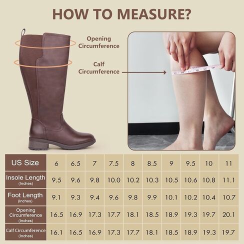 Women's Extra Wide Calf Knee High Boots with Side Zipper and Stretch Panel in Saudi Arabia