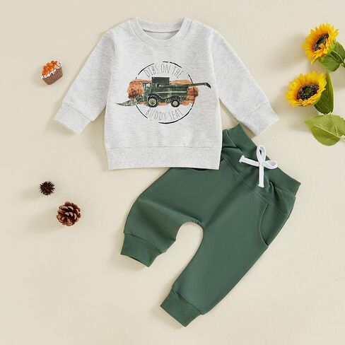 Kaipiclos الخريف طفل رضيع ملابس طويلة الأكمام Crewneck البلوز والسراويل ملابس الشتاء لطيف 6 12 18 24 شهر 3T 4T in Kuwait