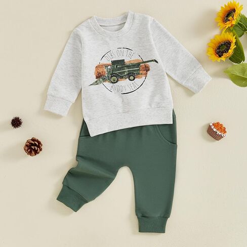 Kaipiclos الخريف طفل رضيع ملابس طويلة الأكمام Crewneck البلوز والسراويل ملابس الشتاء لطيف 6 12 18 24 شهر 3T 4T in Kuwait