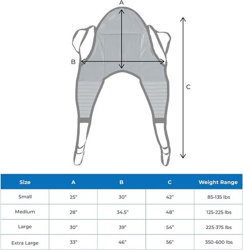 Patient Aid Padded U-Sling with Head Support, Universal Patient Lift Sling, Size Small, 135lb Capacity in Saudi Arabia