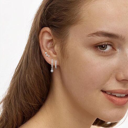 Small 14K Gold Huggie Hoop Earrings Set for Women, Dainty Gold Plated Cartilage Earrings for Multiple Piercing, Hypoallergenic Dangle Earrings, Stud Earrings Stacks for Girls Jewelry Gifts in Saudi Arabia