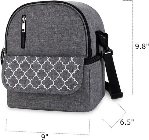 Breast Pump Bag - Small Size Cooler and Moistureproof Backpack Double Layer for Mother Baby Bottle Breast Milk Pump Outdoor Working Backpack Lunch Bag (Grey) in Saudi Arabia