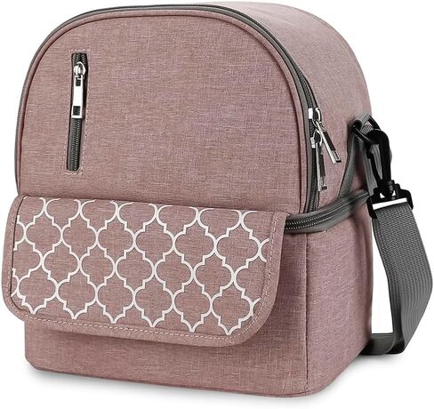 Breast Pump Bag - Small Size Cooler and Moistureproof Backpack Double Layer for Mother Baby Bottle Breast Milk Pump Outdoor Working Backpack Lunch Bag (Grey) in Saudi Arabia