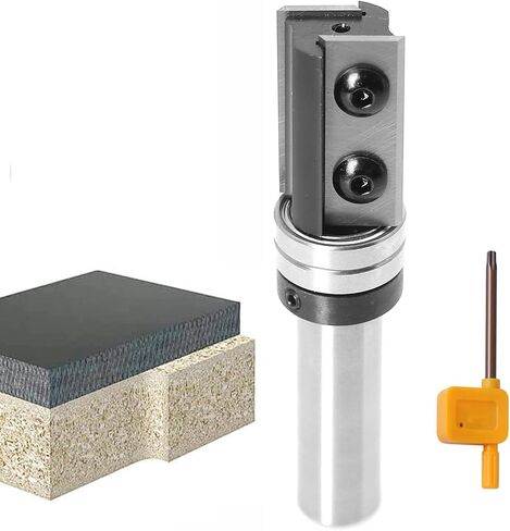 Carbide Insert Flush Trim Router Bits 1/2"Shank x 3/4"Dia. x 30 mm,Shank Bearing Template Bit,with Rotation Blades for Wood Flush Trimming in Kuwait