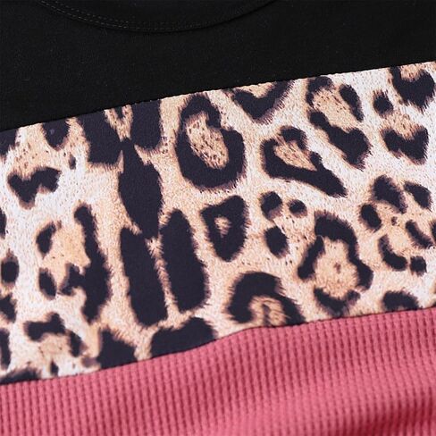 ملابس للأطفال الصغار والبنات تي شيرت بحاشية ملتوية بطباعة الفهد + شورت للفتيات طقم ملابس صيفي (6-7T) in Kuwait