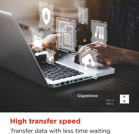 محرك أقراص فلاش Gigastone V30 سعة 32 جيجابايت USB 2.0، محرك قلم بتصميم منزلق قابل للسحب، محرك إبهام بنمط ألياف الكربون، أداء موثوق ومتين in Saudi Arabia