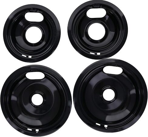 أساسيات المطبخ 101 WB31T10010 وWB31T10011 مقالي بديلة من الكروم لنطاق GE/Hotpoint الكهربائي مع فتحة قفل - تتضمن مقاليتين مقاس 6 بوصات و2 مقالي مقاس 8 بوصات، 4 عبوات in Kuwait