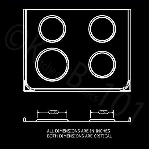 أساسيات المطبخ 101 WB31T10010 وWB31T10011 مقالي بديلة من الكروم لنطاق GE/Hotpoint الكهربائي مع فتحة قفل - تتضمن مقاليتين مقاس 6 بوصات و2 مقالي مقاس 8 بوصات، 4 عبوات in Kuwait
