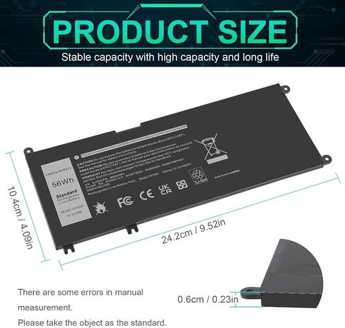 TREE.NB GJKNX 7.6V Battery Compatible with Dell Latitude E5480 E5580 E5490 E5491 E5590 E5591 Precision 15 3520 M3530 Series Notebook 93FTF GD1JP DY9NT 5YHR4 451-BBZG in Saudi Arabia