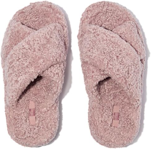 FitFlop Women's Iqushion D-Luxe Padded Teddy Cross Slides Wedge Sandal in Saudi Arabia