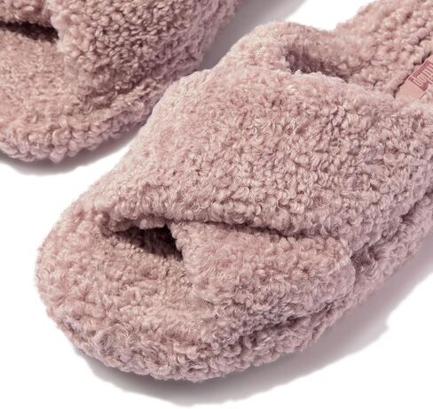 FitFlop Women's Iqushion D-Luxe Padded Teddy Cross Slides Wedge Sandal in Saudi Arabia
