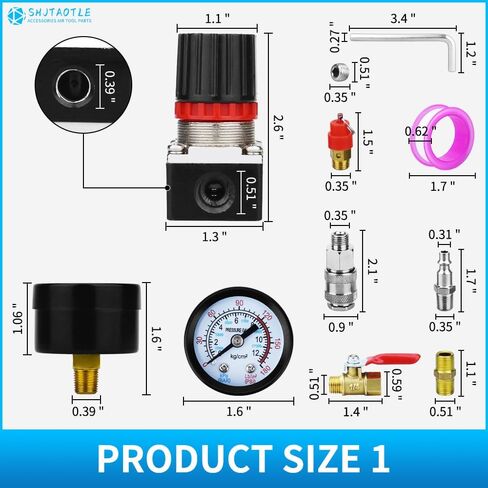 Universal Air Compressor Pressure Switch Control Valve (90-120 PSI, 110V-240V) with 0-180 PSI Regulator and Safety Pressure Relief Valve - 4 Way Replacement Part (90-120PSI-007)123 in Saudi Arabia
