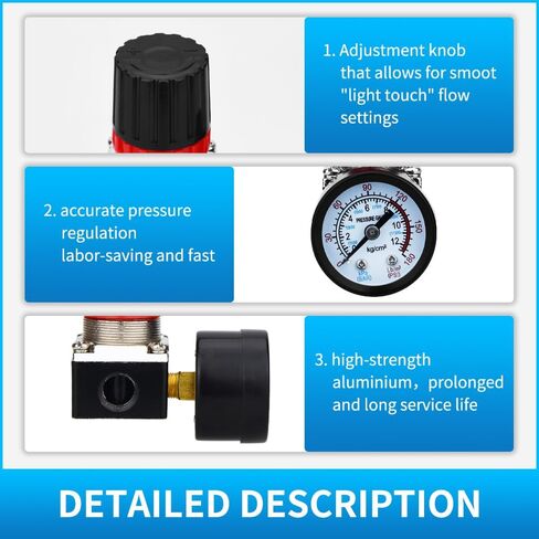 Universal Air Compressor Pressure Switch Control Valve (90-120 PSI, 110V-240V) with 0-180 PSI Regulator and Safety Pressure Relief Valve - 4 Way Replacement Part (90-120PSI-007)123 in Saudi Arabia