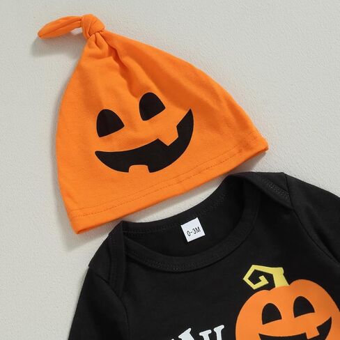 My First Halloween Baby Boy Outfit Newborn Boy Clothes Long Sleeve Romper Pants Baby Pumpkin Clothes Fall in Kuwait