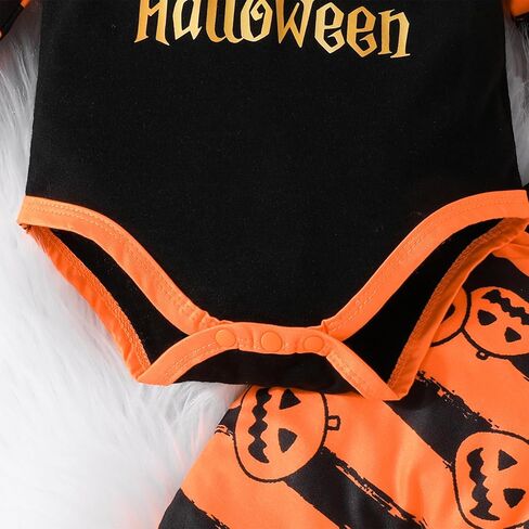 My First Halloween Baby Boy Outfit Newborn Boy Clothes Long Sleeve Romper Pants Baby Pumpkin Clothes Fall in Kuwait