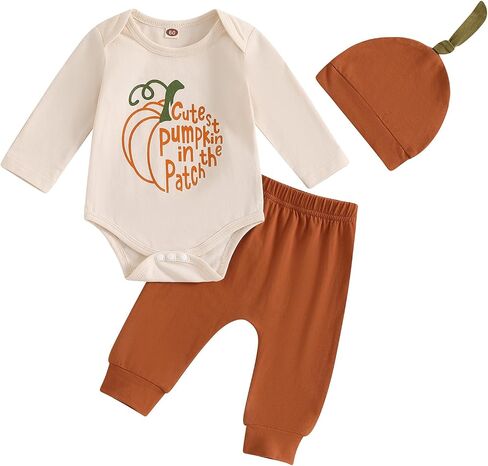 My First Halloween Baby Boy Outfit Newborn Boy Clothes Long Sleeve Romper Pants Baby Pumpkin Clothes Fall in Kuwait