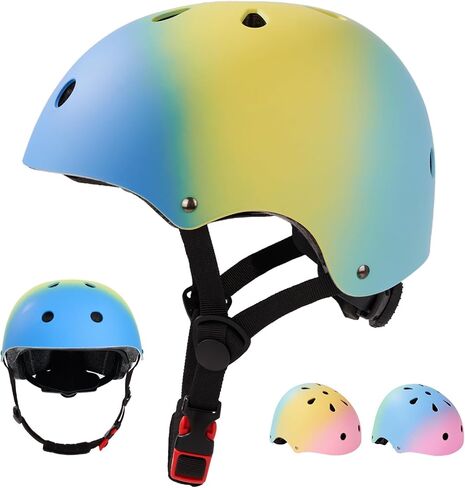 خوذة دراجة للأطفال من ميريرل، خوذة متدرجة قابلة للتعديل مع وسادات للركبة، وسادات للكوع، واقيات للمعصم، خوذة رياضية متعددة للتهوية من أجل لوح التزلج والتزلج على الجليد ودراجة سكوتر in Kuwait