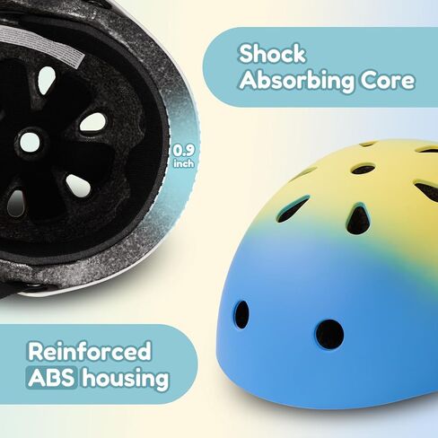 خوذة دراجة للأطفال من ميريرل، خوذة متدرجة قابلة للتعديل مع وسادات للركبة، وسادات للكوع، واقيات للمعصم، خوذة رياضية متعددة للتهوية من أجل لوح التزلج والتزلج على الجليد ودراجة سكوتر in Kuwait