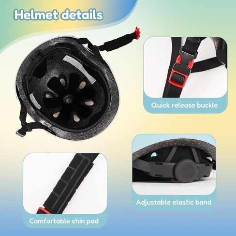 خوذة دراجة للأطفال من ميريرل، خوذة متدرجة قابلة للتعديل مع وسادات للركبة، وسادات للكوع، واقيات للمعصم، خوذة رياضية متعددة للتهوية من أجل لوح التزلج والتزلج على الجليد ودراجة سكوتر in Kuwait