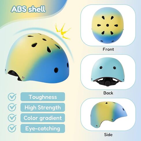 خوذة دراجة للأطفال من ميريرل، خوذة متدرجة قابلة للتعديل مع وسادات للركبة، وسادات للكوع، واقيات للمعصم، خوذة رياضية متعددة للتهوية من أجل لوح التزلج والتزلج على الجليد ودراجة سكوتر in Kuwait