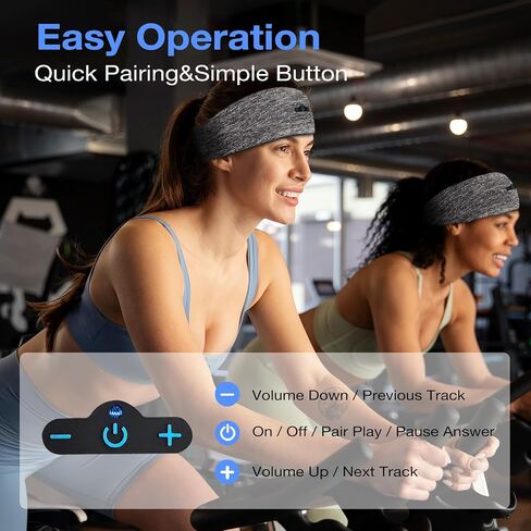 Sleep Headphones Bluetooth 5.2 Headband, Sleeping Headphones for Side Sleeper, 13H Playtime, Headband Headphones for Workout,Running,Yoga in Saudi Arabia