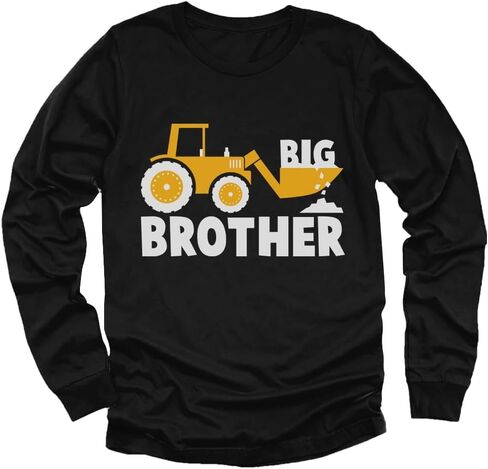 Tractor Big Brother Shirt Baby Reveal Sibling Boy Kids Long Sleeve T-Shirt in Saudi Arabia