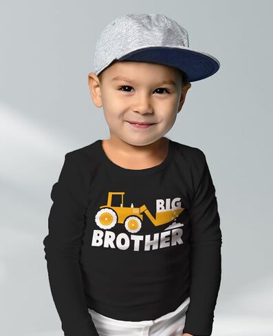 Tractor Big Brother Shirt Baby Reveal Sibling Boy Kids Long Sleeve T-Shirt in Saudi Arabia