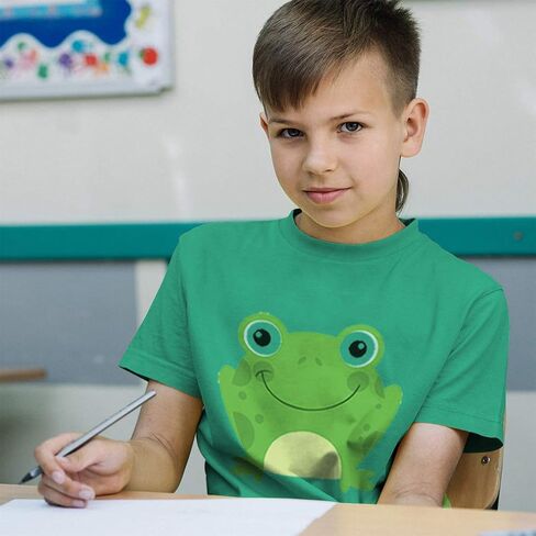 Toddler T-Shirt Green Smiling Frog Funny Cotton Reptiles Boy & Girl Clothes in Saudi Arabia