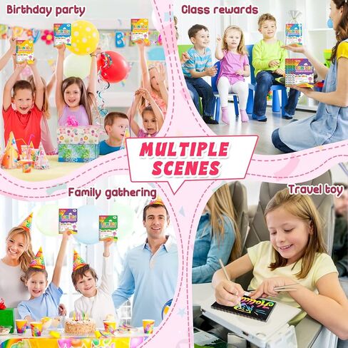 Party Favors Birthday Gifts for Kids: 24 Pack Scratch Art Notebook Party Favors for Kids Goodie Bags Stuffers Girls Boys Art Craft Kit Birthday Gifts for Classroom Prizes Christmas Gifts - Dinosaur in Saudi Arabia