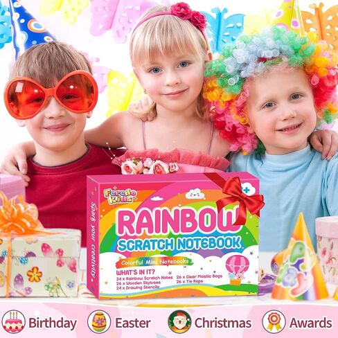 Party Favors Birthday Gifts for Kids: 24 Pack Scratch Art Notebook Party Favors for Kids Goodie Bags Stuffers Girls Boys Art Craft Kit Birthday Gifts for Classroom Prizes Christmas Gifts - Dinosaur in Saudi Arabia