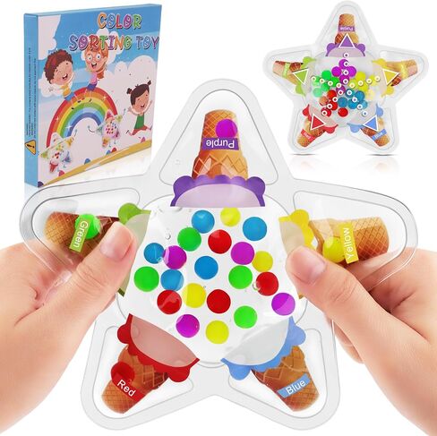 Color Sorting Sensory Toys for Toddlers, Color Matching Fidget Toys for Calm Down, Preschool Learning & Educational Montessori Toys Fine Motor Skills Game for Kids Boys Girls Ages 1-3 3-5 in Saudi Arabia