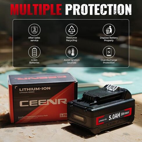 CNEER 5.0Ah LB2X4020 Lithium Battery Replace for Black and Decker 20V Lithium Battery Compatible with Black Decker Battery in Saudi Arabia