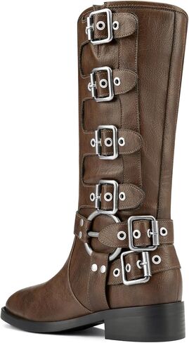 TNYNFBEB حريمي كتلة مكتنزة كعب منخفض مستدير من الأمام منتصف الساق أحذية بإبزيم فستان حفلة موسيقية أساسي كلاسيكي بكعب 1.4 بوصة in Kuwait