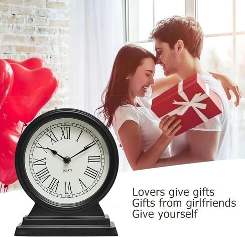 Gold Mantle Clock – Vintage Style Table Clock for Living Room Décor,Vintage Style Table Clock,Decorative Battery Operated Table Top Clock in Saudi Arabia