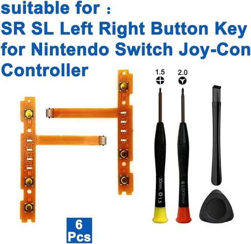MYPUQIAO 1 Set SL SR Right Left Button Key Flex Cable Replacement for Nintendo Switch Joycon NS Joycon Controller with Repair Tool Set(Y2.0,+1.5screwdriver crowbar triangle paddles)(Joycon-SLSR) in Saudi Arabia