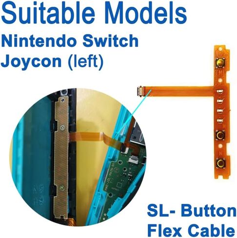 MYPUQIAO 1 Set SL SR Right Left Button Key Flex Cable Replacement for Nintendo Switch Joycon NS Joycon Controller with Repair Tool Set(Y2.0,+1.5screwdriver crowbar triangle paddles)(Joycon-SLSR) in Saudi Arabia