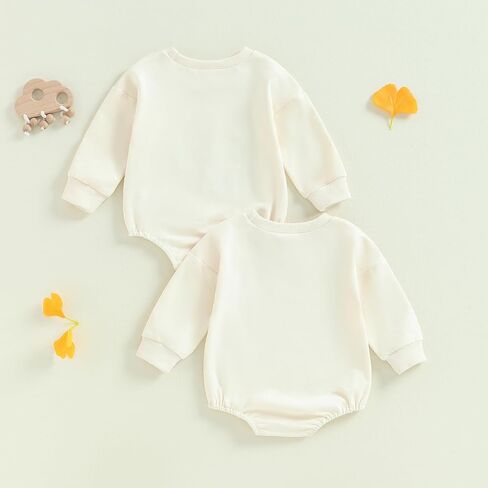 Newborn Baby Twins Matching Outfits Baby Girl Boy Letter Bubble Romper Long Sleeve T-Shirt Bodysuit Fall Clothes in Saudi Arabia