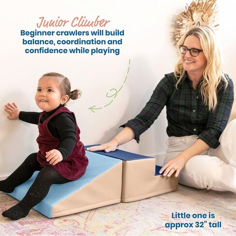 ECR4Kids SoftZone Junior Little Me Climb and Slide, Beginner Climber, Earthtone, 2-Piece in Saudi Arabia