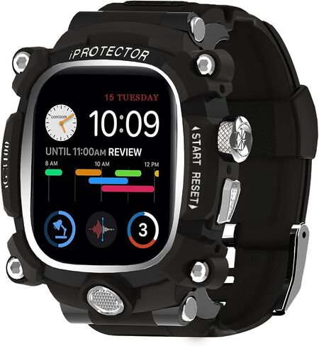 Watch Case for Apple Watch Ultra 1/2 49mm, Cool Men Sport Bands Rugged Case Silicon Strap for Watch Full Protective Cover, Novetly Designed for Apple Watch Case with Band Case Gifts for Men in Saudi Arabia