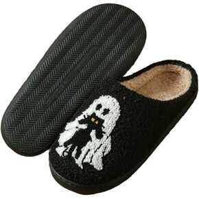 Halloween Slippers for Women Spooky Ghostface Slides Cute Kitty House Shoes Halloween Fun Gifts for Adults