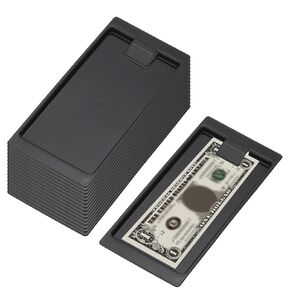PATIKIL Check Holders, 16 Pack Black Plastic Tip Trays, Restaurant Check Presenters, Guest Receipt Holder Tray for Bars, Hotels, Dining, Catering Business, Cash, 8.2 x 3.9 x 0.4"