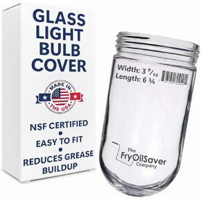 FryOilSaver Co, CHG L10-X006 Glass Globe Bulb Cover for Walk in Refrigerators, Light Bulb Protector Globe for Hood Bulbs, 31902, Pack of 2