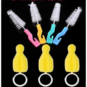 Baby Nipple Milk Bottle Brush Pacifier Sponge Cleaning Brushes Cleaner Brushing Brush for All Nipples Baby Bottle Coffee Cup,Random Color