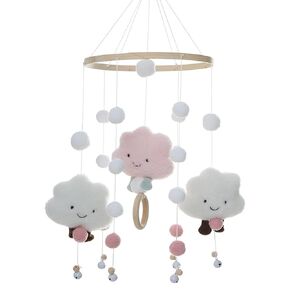 Baby Mobile Hanging Bed Bell Newborns Baby Wind Chime Children s Room Cloud Mobile Wind Chime for Baby Bed Cot Clouds Baby Ceiling Mobile Baby Nursery Decoration (Grey)