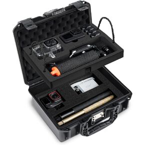 Waterproof Hard Case for Gopro hero 13, TSA Combination Lockable Carrying Travel Case for DJI Osmo Action 5 Pro for Insta360 ACE Pro GO 3S Camera Accessories, Double Layer, IP67