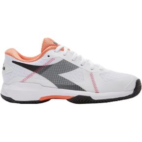 Diadora Trofeo W All Ground Pickleball Tennis Shoes (White/Black/Vermillion)