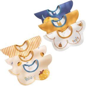 WONDERLAND Premim Cotton Drooling and Teething Bibs for Baby Boys and Girls, Baby Essentials Super Soft and Absorbent for Newborn (Fruit Series, 6-Pack)