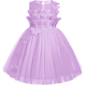 IMEKIS Toddler Girls Butterfly Birthday Dress High Low Tulle Wedding Party Tulle Dresses Cake Smash Photo Shoot