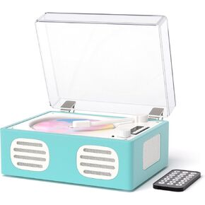 CD Player Portable for Home with HiFi Speakers, Vintage Rechargeable Desktop CD Player Support Bluetooth Out/in, USB, AUX Headphone Jack Remote Control, Pink