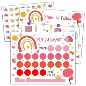 Sports Potty Trainning Sticker Chart for Toddlers Boys Girls, 10 Potty Training Chart with 216 Stickers & 1 Routine Card - A14